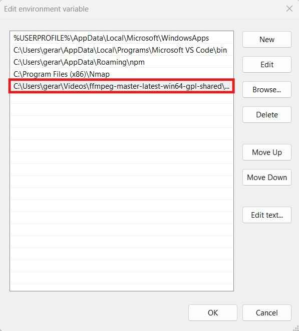 Environmental Variable Added